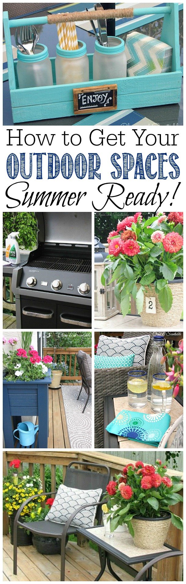 How to get your outdoor spaces ready for summer with free printables to keep you on track!  Part of The Household Organization Diet.  