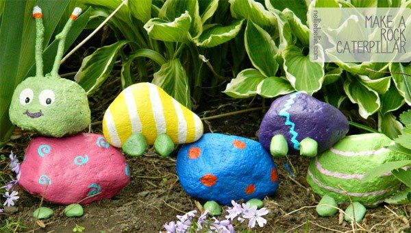 how to make a garden rock caterpillar! This is a super adorable and simple craft to do with kids.
