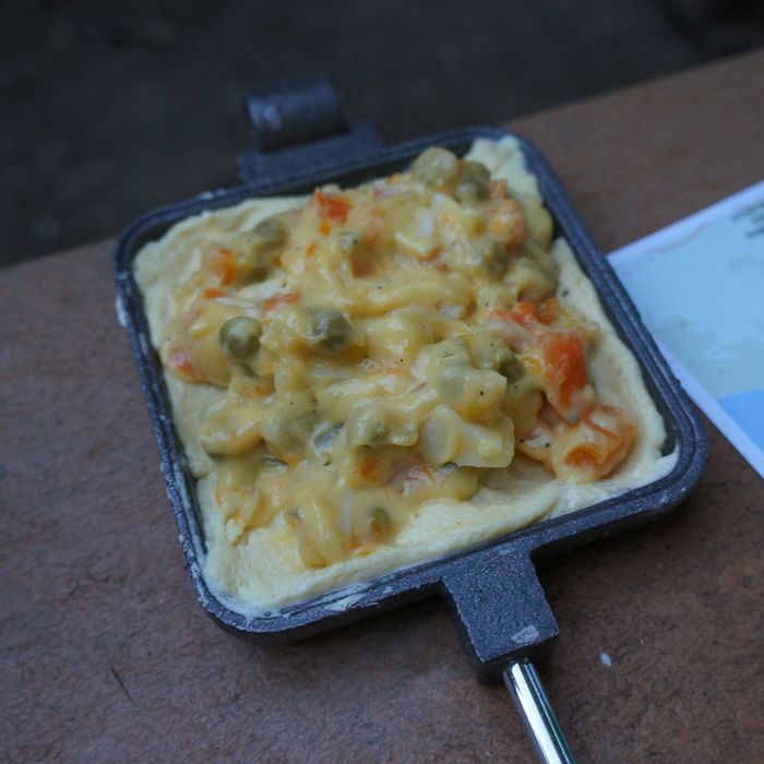 An amazing camping pie iron recipe! Is there anything better than Chicken Pot Pie around the campfire?