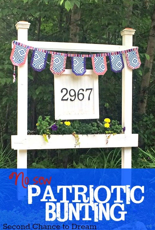Second Chance to Dream: No Sew Patriotic Bunting #Dollatstore #DIY #NoSew