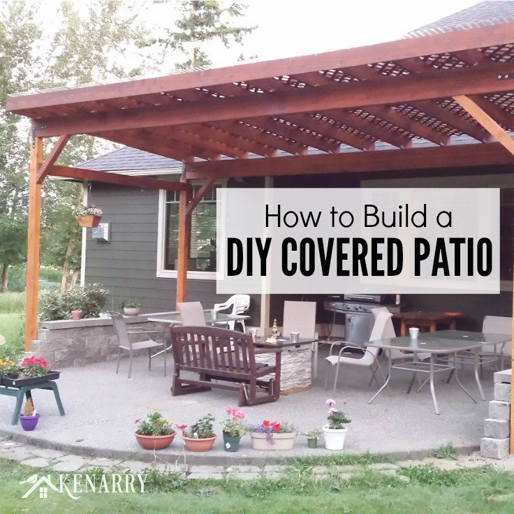 Beautiful idea for your backyard! How to build a DIY covered patio using lattice and wood to create a little shade from the sun.