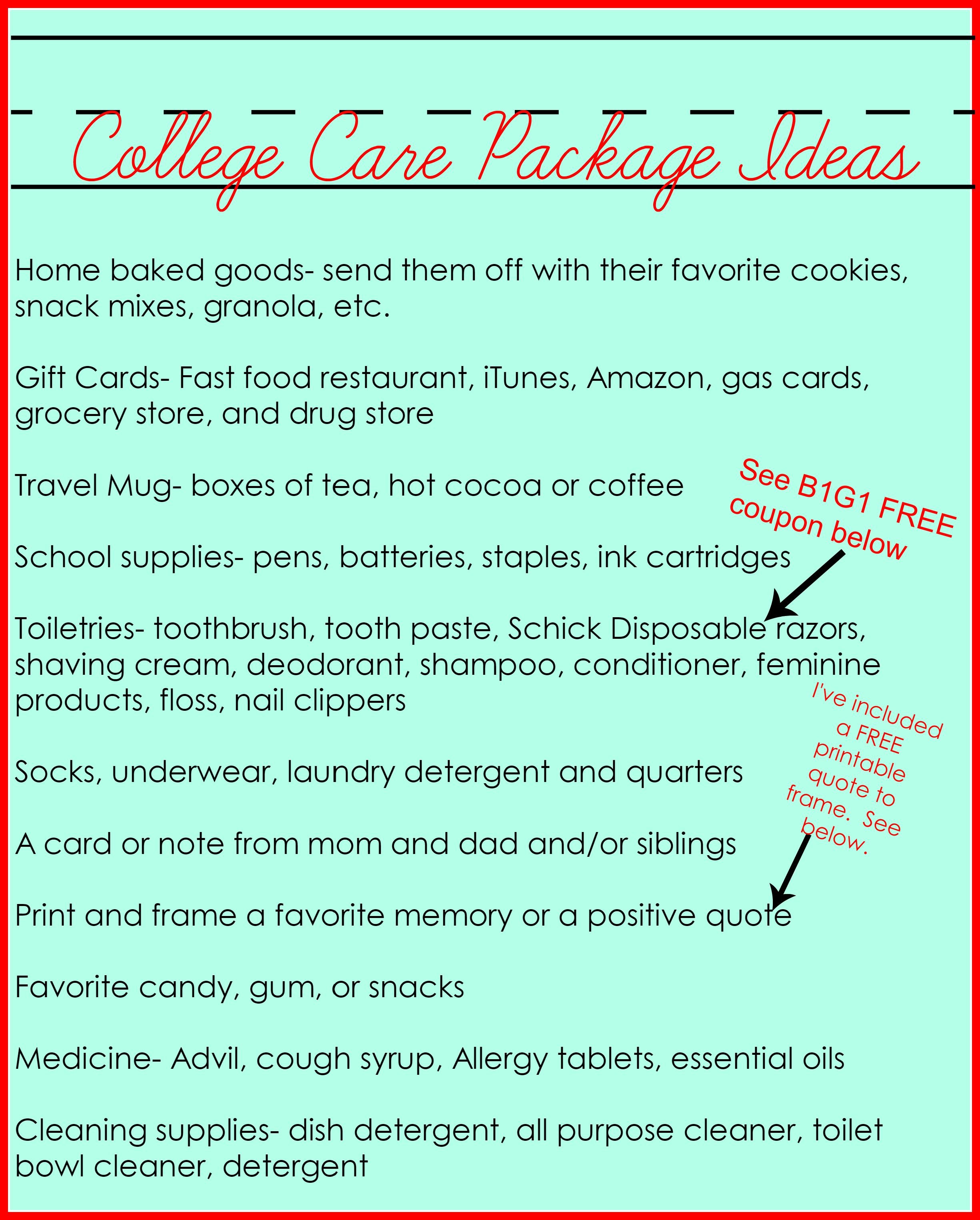 Second Chance to Dream: College Care Package Ideas