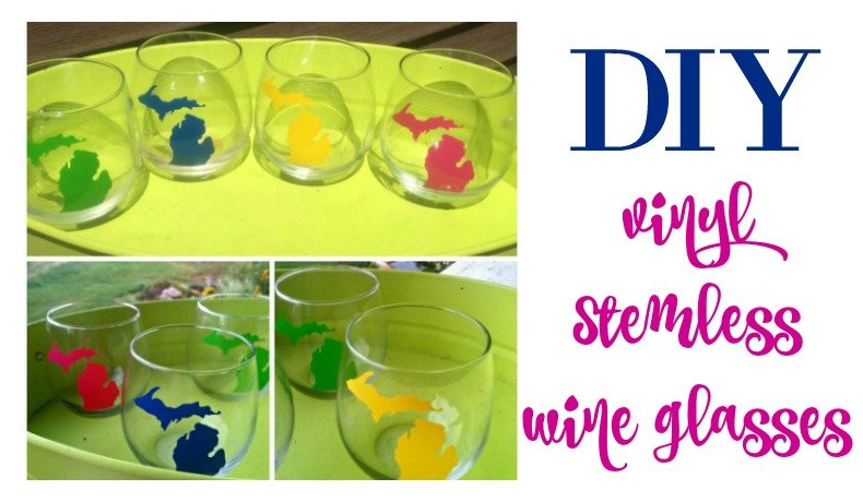 Second Chance to Dream: DIY Vinyl Stemless Wine Glasses #giftidea #DIY