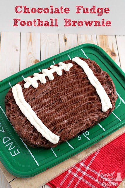 This easy to make & fudgy Chocolate Fudge Football Brownie is the perfect family friendly sweet treat for the big game.