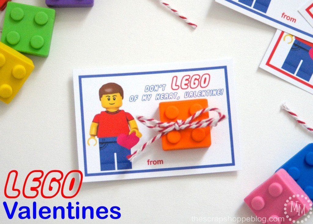 LEGO Valentines with FREE Printables - just print and add a Lego!