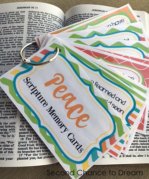 Second Chance to Dream: Peace Scripture Memory Cards #scripturememory