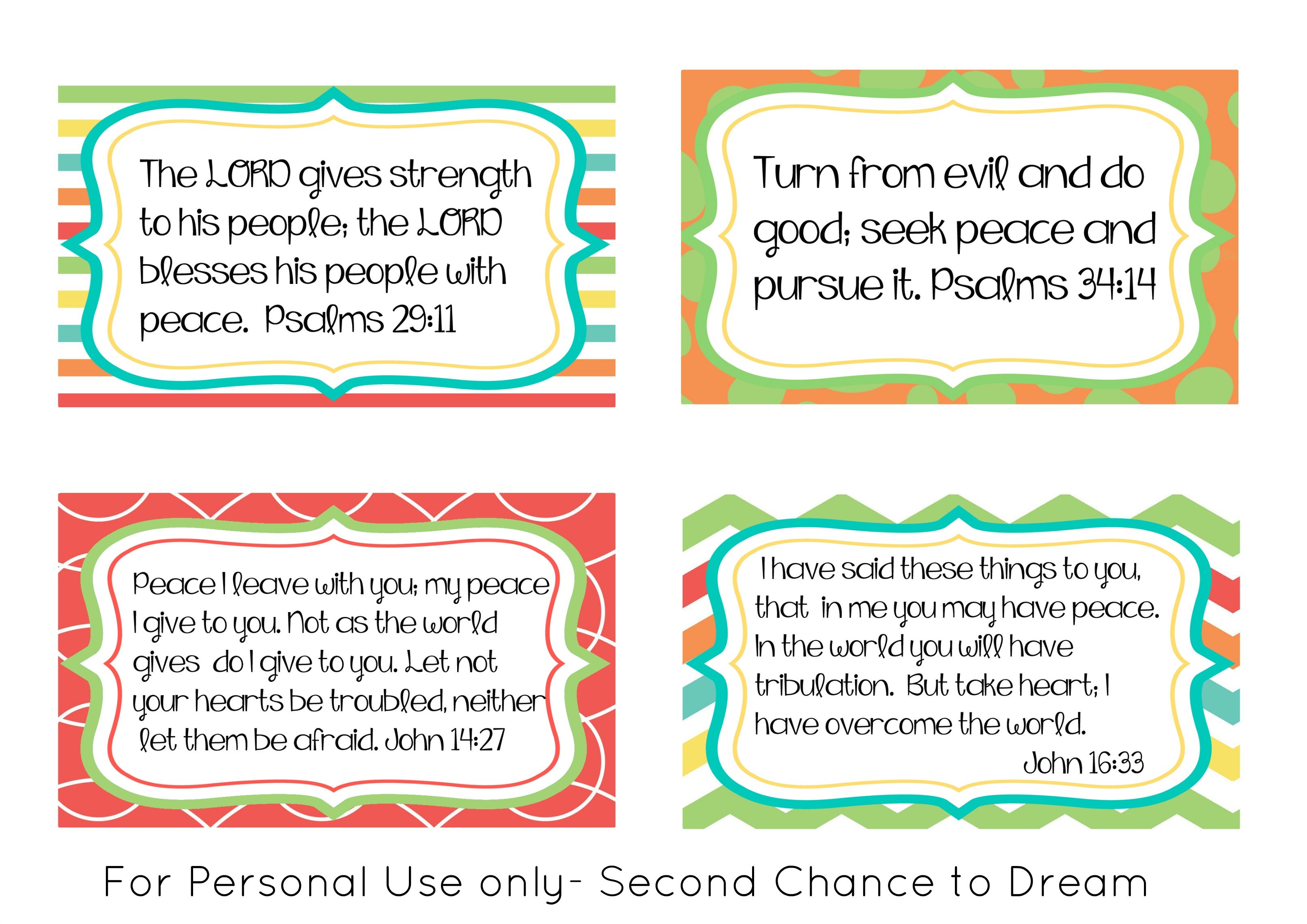 Second Chance to Dream: Scripture Memory Cards