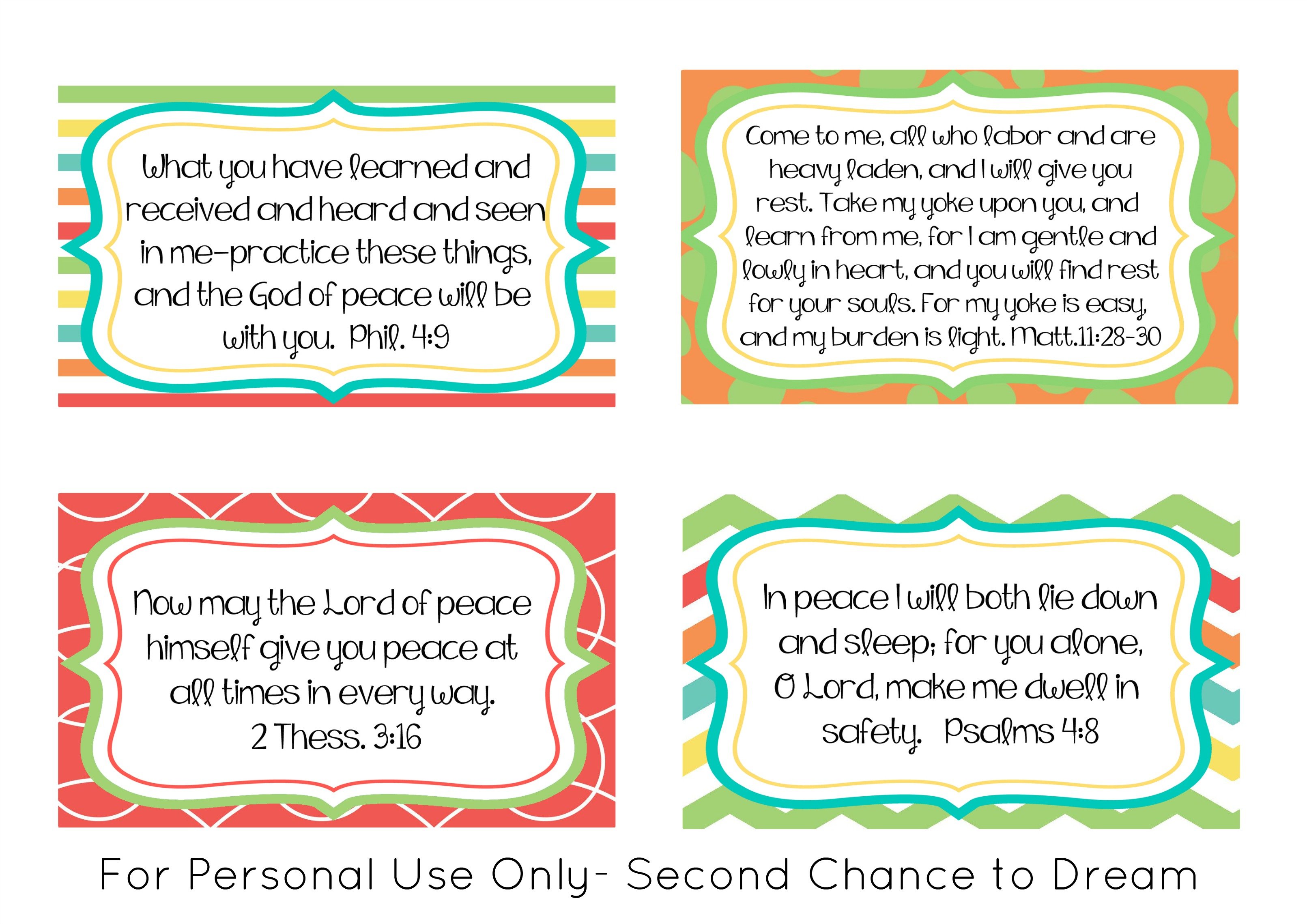 Second Chance to Dream: Scripture Memory Cards