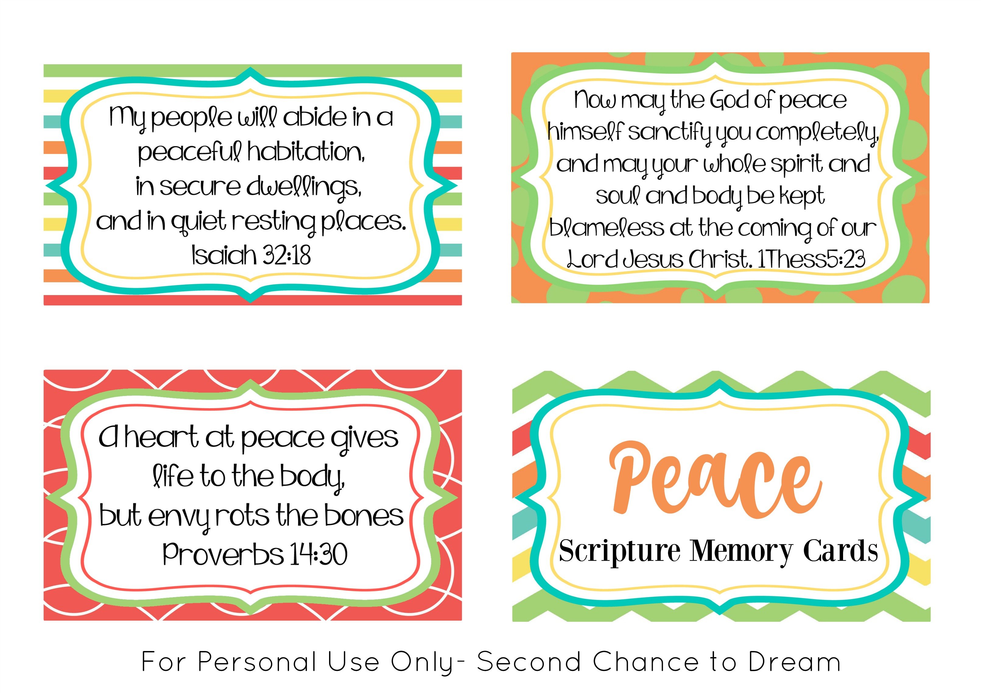 Second Chance to Dream: Scripture Memory Cards