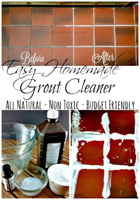 Stubborn stains on your grout? This easy homemade grout cleaner can help! It's so easy to make and works with no scrubbing!