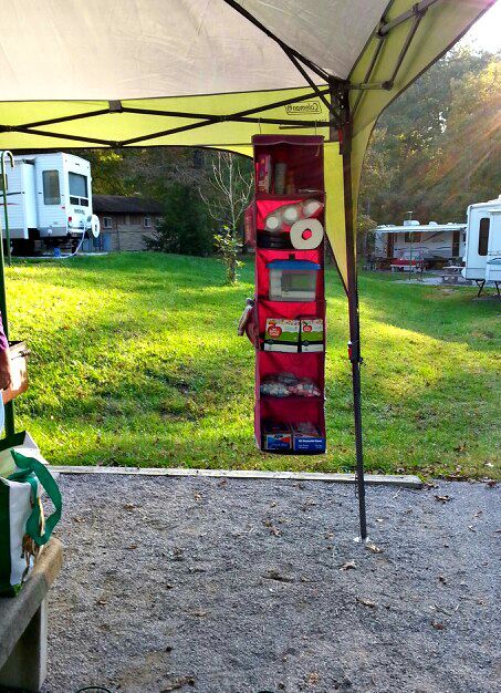 Use a Hanging Organizer for Camping Trips! Awesome Camping Ideas, Gear, Tips, & Tricks!