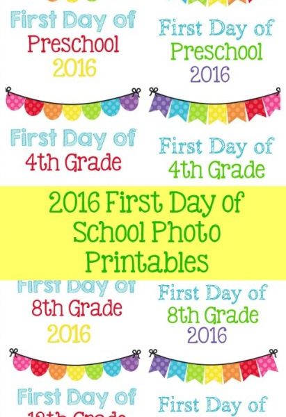 Second Chance to Dream: 2016 First Day of School Printables #backtoschool