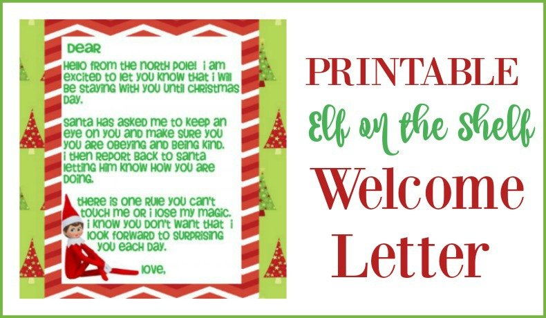 Second Chance To Dream - Printable Elf on the Shelf Welcome Letter