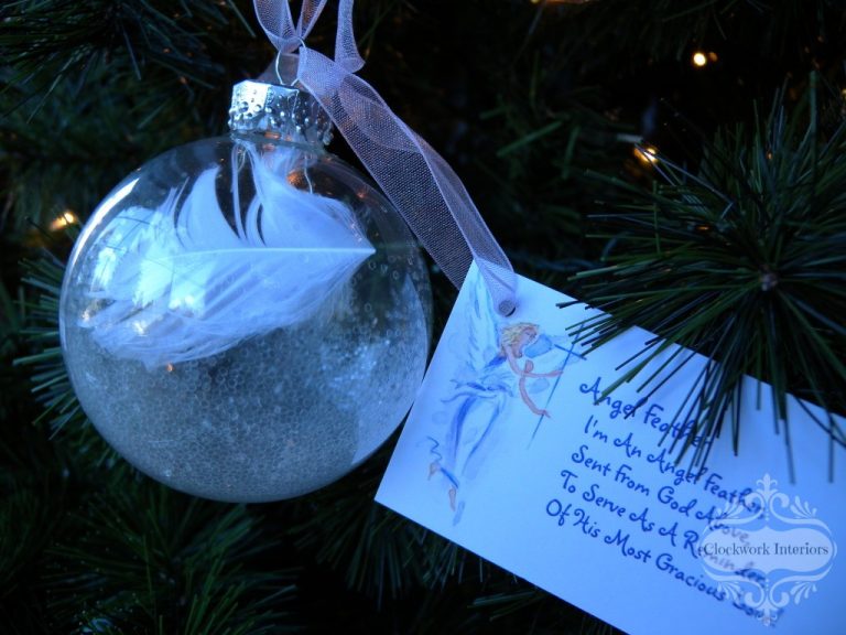 How to make an angel feather ornament -- Great craft for the Kiddos / Clockworkinteriors.com