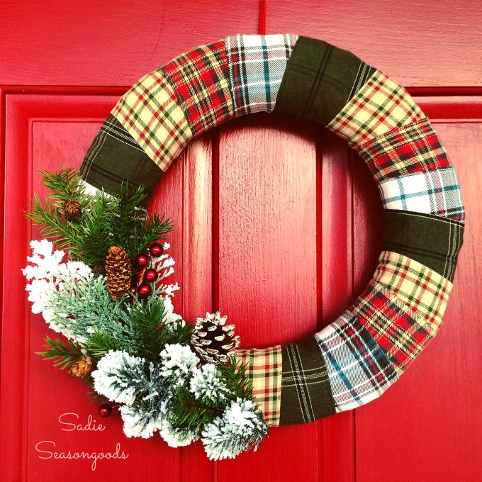 Cozy Door Décor: Wrapped Flannel Holiday Wreath