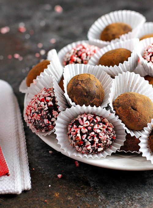 Rich and creamy, these Mocha Mint Chocolate Truffles are an easy-to-make decadent treat for the holidays! They make a wonderful hostess gift as well! 