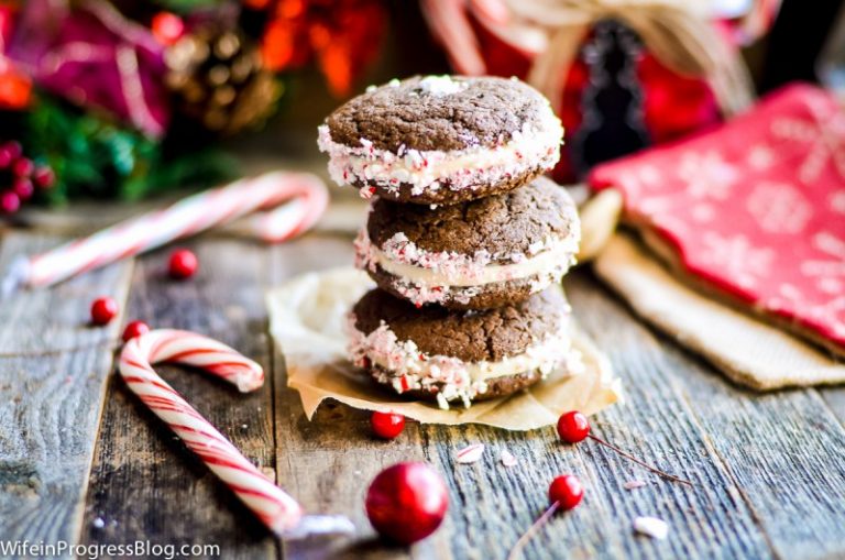 These delicious Chocolate Peppermint Cookies are filled with peppermint flavored cream cheese and rolled in crushed candy canes for that wonderful festive effect. These are a Christmas favorite for sure!