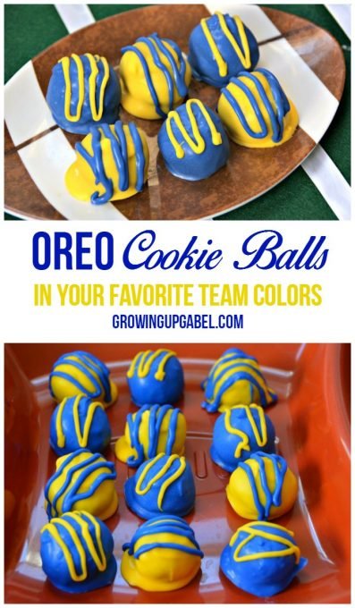 Make easy Oreo Cookie Balls in your favorite team's colors! |GrowingUpGabel.com