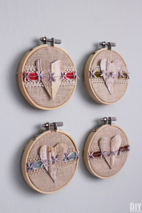 Embroidery Hoop Valentine Art. Fun DIY embroidery hoop art tutorial for Valentine’s Day.