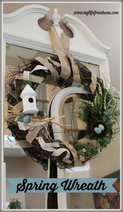 Spring "Birds Nest" Wreath by www.mylifefromhome.com