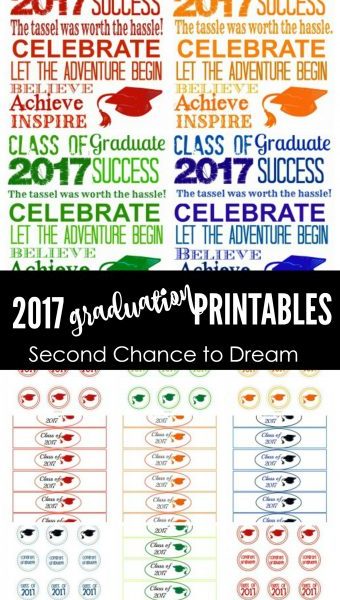 Second Chance to Dream: 2017 Graduation Party Printables #graduation #classof2017 #2017