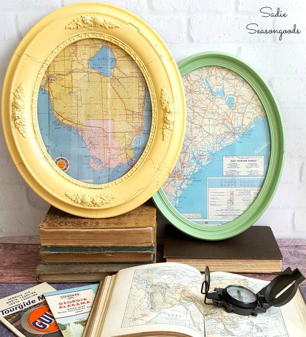 Round Trip: Oval-Framed Vintage Road Maps