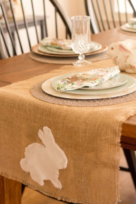Easy Bunny Table Runner Made With Burlap 