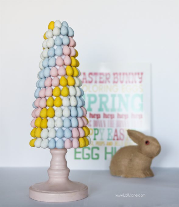 Easy Easter Candy Topiary. Cute centerpiece for Easter or spring!