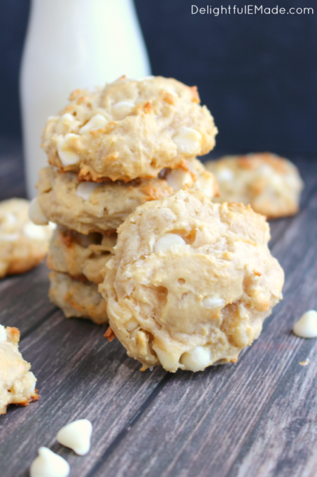 Loaded with coconut, white chocolate chips and macadamia nuts, you won't be able to eat just one of these amazing cookies! Cream cheese helps make these super-moist on the inside, and crisp on the outside, for the perfect cookie!