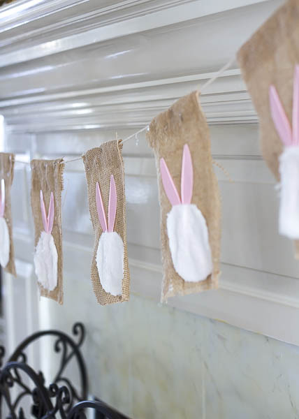Make this adorable bunny garland with Dollar Store items.