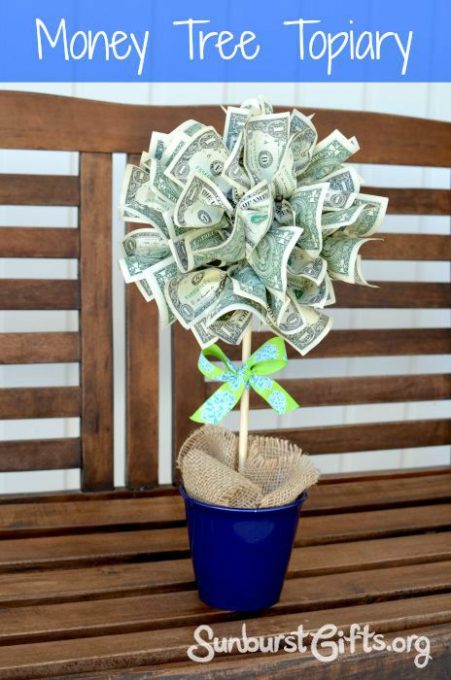 Easy Peasy Money Tree Topiary: 