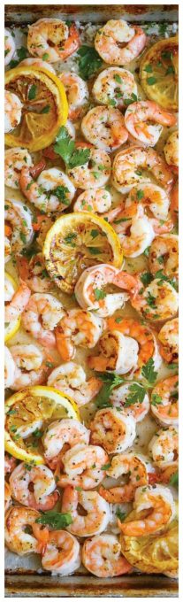 Sheet Pan Garlic Butter Shrimp ~ A complete sheet pan dinner with only 5 ingredients. YES! JUST 5!!! Plus, who can resist that garlic butter sauce, right?: 