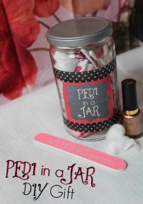 DIY Gifts are not only thoughtful but thrifty too. And it seems like everyone loves a Jar Gift these days. Check out this fun DIY Pedi in a Jar Gift, including Free Printable tags. This gift is perfect for many occasions.