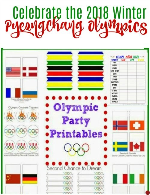 Second Chance to Dream: Free 2018 Winter Olympic Party Printables #Pyeongchang #Olympics #wintergames