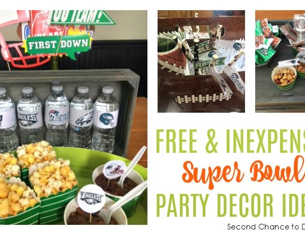 Second Chance to Dream: Free & Inexpensive Super Bowl Party Decor Ideas #SuperBowl #GameDay #Footballdecor