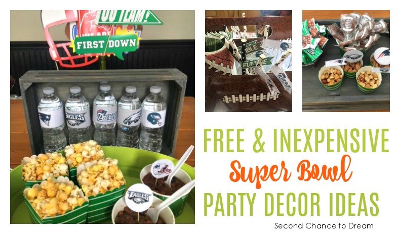 Second Chance to Dream: Free & Inexpensive Super Bowl Party Decor Ideas #SuperBowl #GameDay #Footballdecor