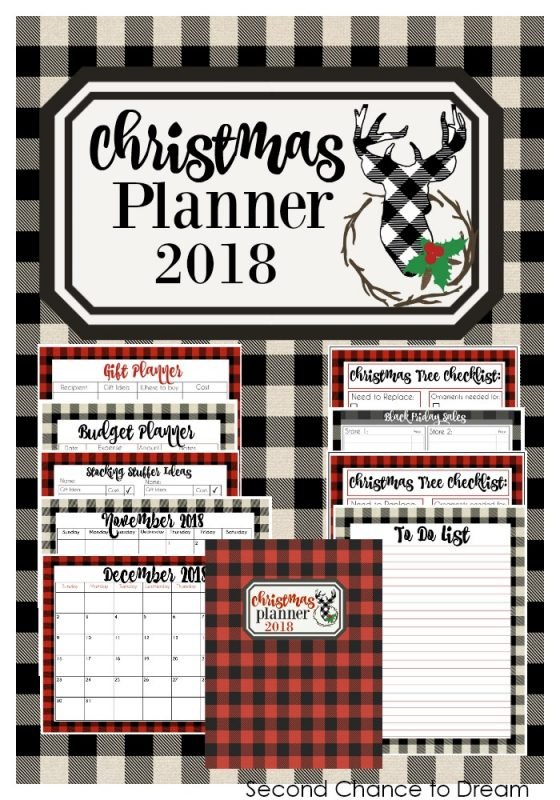 Second Chance to Dream: Free 2018 Buffalo Check Christmas Planner #buffalocheck #christmas #planner