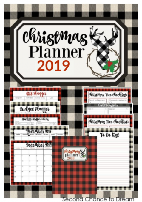 Second Chance to Dream: Buffalo Check Christmas Planner 2019 #Christmas #planner #2019 Christmas will be here before we know it. Download this FREE Buffalo Check Christmas Printable to help you be ready & organized.