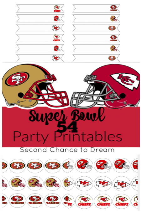 Second Chance to Dream: Super Bowl 54 Party Printables #superbowl54 #party #football